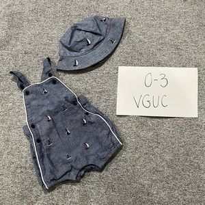 Janie and Jack baby boy romper and hat